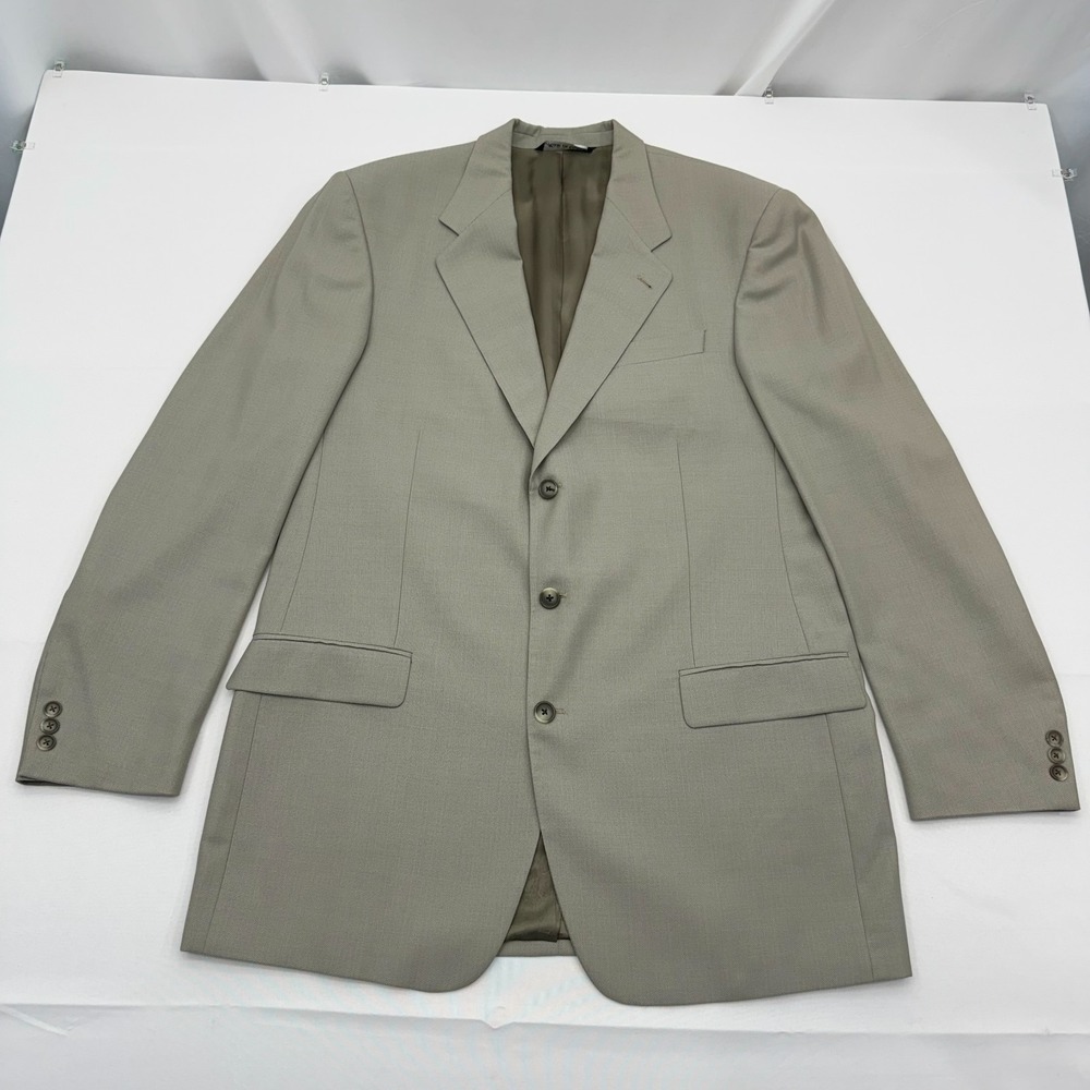 Jack Victor Wool Blazer Sport Coat Mens 44XL Tan Herringbone Jacket‎ 3-Button